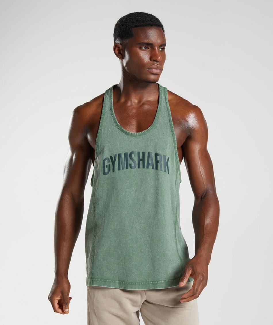 Stringers Gymshark Power Washed Hombre Verde | CO 3549QMA